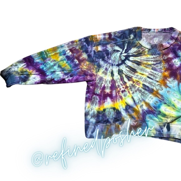 Free People Movement Intercept Pullover size Large NEW White Tie Dye - Picture 4 of 7